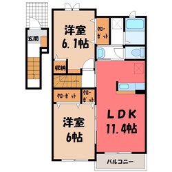 川島駅 徒歩15分 2階の物件間取画像